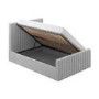 Grey Velvet Small Double Side-Lift Ottoman Bed - Khloe