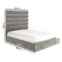 Mink Brown Velvet Double Ottoman Bed with Cushioned Headboard - Kendall