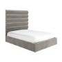 Mink Brown Velvet Double Ottoman Bed with Cushioned Headboard - Kendall