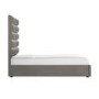 Mink Velvet Double Ottoman Bed with Tall Cushioned Headboard - Kendall