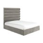 Mink Brown Velvet King Size Ottoman Bed with Cushioned Headboard - Kendall