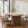 Beige Upholstered Curved Dining Chair With Solid Oak Exposed Back - Kori