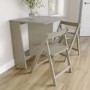 Beige Drop Leaf Dining Table Set with 2 Chairs - Seats 2 - Kylee