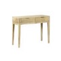 Small Solid Mango Wood Console Table with Fluted Detail Drawers - Linea