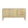 ALMOST PERFECT - Large Solid Mango Fluted Wood Sideboard with Drawers - Linea