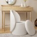 Off-White Boucle Dressing Table Chair with Ottoman Storage - Leah