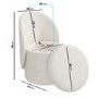 Off-White Boucle Dressing Table Chair with Ottoman Storage - Leah