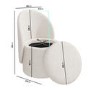 Off-White Boucle Dressing Table Chair with Ottoman Storage - Leah