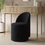 Black Boucle Dressing Table Chair with Ottoman Storage - Leah