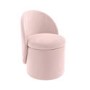 Pink Velvet Dressing Table Chair with Ottoman Storage - Leah