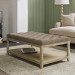 Rectangular Mink Velvet Buttoned Coffee Table with Storage - Lillian