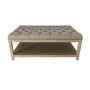 Rectangular Mink Velvet Buttoned Coffee Table with Storage - Lillian