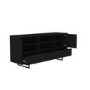 Matt Black Office Cupboard with Storage - Larsen