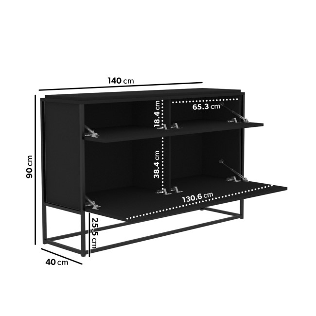 Matt Black Office Storage Cabinet - Larsen