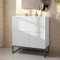 White Ribbed Multi Office Cupboard - Larsen