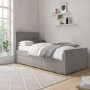 Single Guest Bed with Trundle in Grey Velvet - Layla