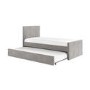 Single Guest Bed with Trundle in Grey Velvet - Layla