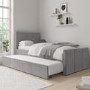 Single Guest Bed with Trundle in Grey Velvet - Layla