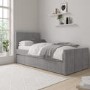 Single Guest Bed with Trundle in Grey Velvet - Layla