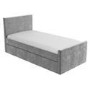 Single Guest Bed with Trundle in Grey Velvet - Layla