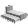 Single Guest Bed with Trundle in Grey Velvet - Layla