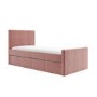 Single Guest Bed with Trundle in Pink Velvet - Layla