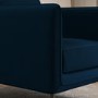 3 Seater Sofa and Armchair Set in Navy Velvet - Lenny