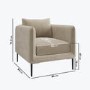 3 Seater Sofa and Armchair Set in Beige Velvet - Lenny