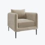 Beige Velvet Armchair - Lenny