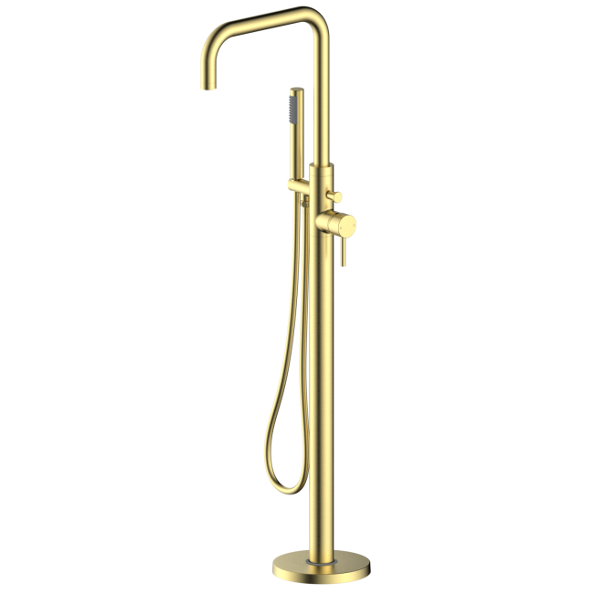 Brushed Brass Freestanding Bath Shower Mixer Tap - Lenton