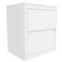 White High Gloss 2 Drawer Bedside Table with Curved Edges - Lexi