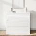 White High Gloss Chest of 3 Drawers with Curved Edges - Lexi