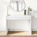 White High Gloss Dressing Table with Drawer and Curved Edges - Lexi