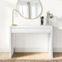 White High Gloss Dressing Table with Drawer and Curved Edges - Lexi