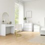 White High Gloss Dressing Table with Drawer and Curved Edges - Lexi