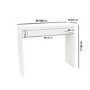 White High Gloss Dressing Table with Drawer and Curved Edges - Lexi