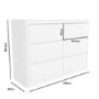 Wide White High Gloss Chest of 6 Drawers with Curved Edges - Lexi