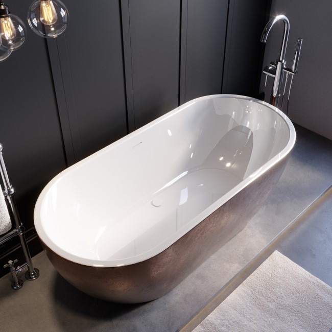 Copper Effect Freestanding Double Ended Bath 1650 x 750mm - Lisbon