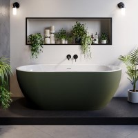 Dark Green Freestanding Double Ended Bath 1650 x 750mm - Lisbon