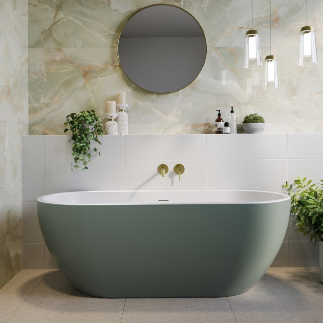 Green Freestanding Double Ended Bath 1650 x 750mm - Lisbon