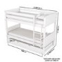 White Wooden Detachable Bunk Bed with Trundle - Luca