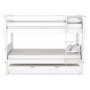 White Wooden Detachable Bunk Bed with Trundle - Luca