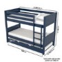 Navy Wooden Detachable Bunk Bed with Trundle - Luca