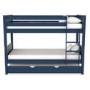 Navy Wooden Detachable Bunk Bed with Trundle - Luca