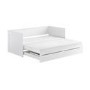 Single Wooden Day Bed with Trundle Storage and 2 Mattresses - Lincoln