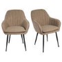 Set of 2 Beige Faux Leather Dining Chairs - Logan