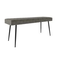 Large Dove Grey Faux Leather Dining Bench - Seats 2 - Logan