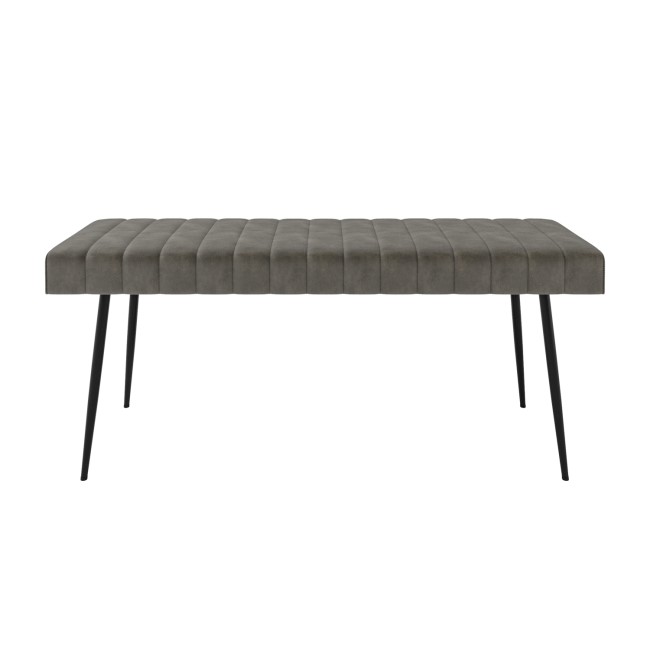 Large Dove Grey Faux Leather Dining Bench  -  120cm  -  Seats 2  -  Logan