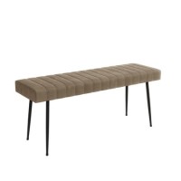 Large Beige Faux Leather Dining Bench - Seats 2 - Logan