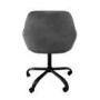 Grey Velvet Office Chair with Arms - Logan